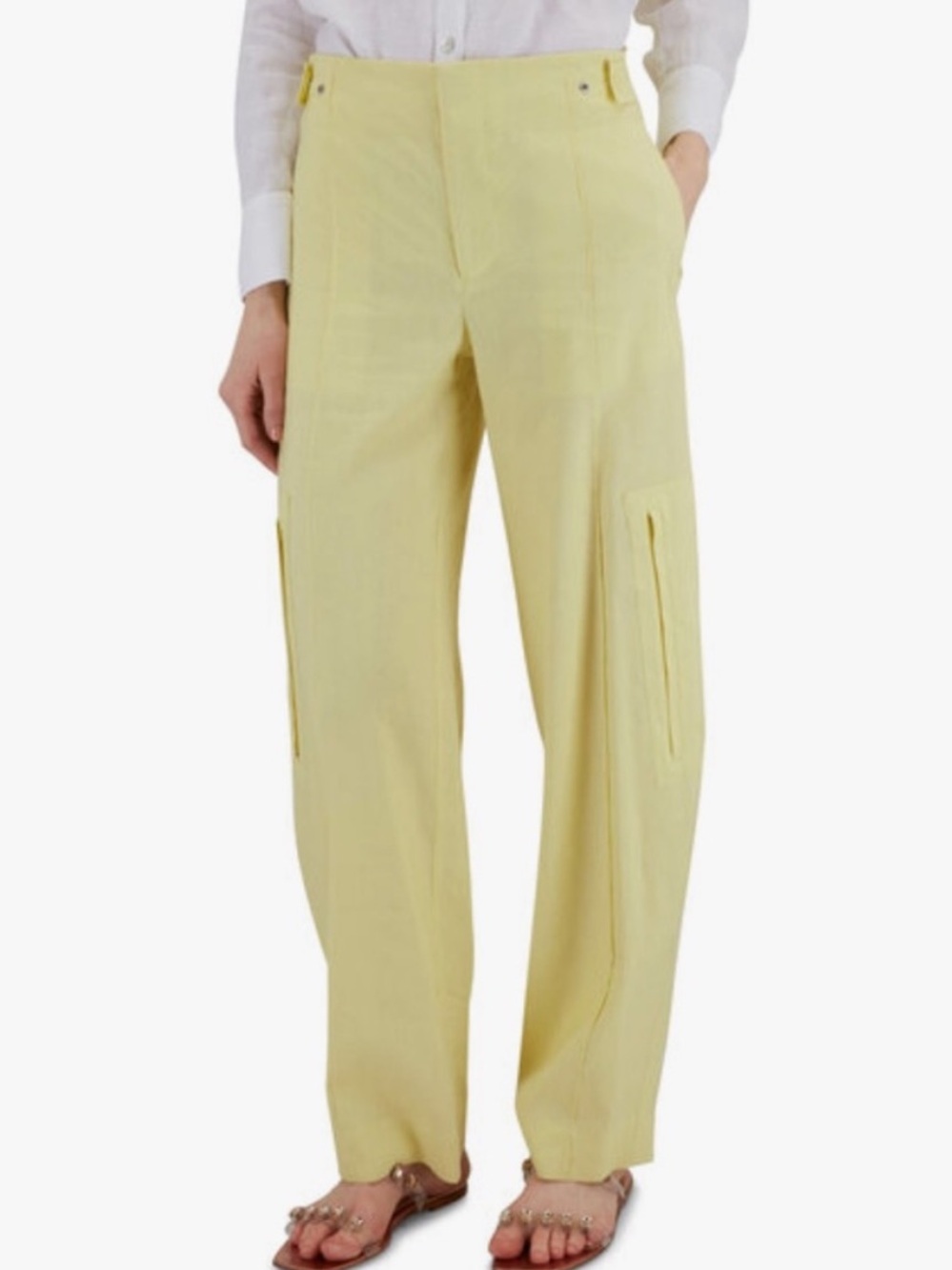Vince Pale Yellow Wide-Leg Trousers